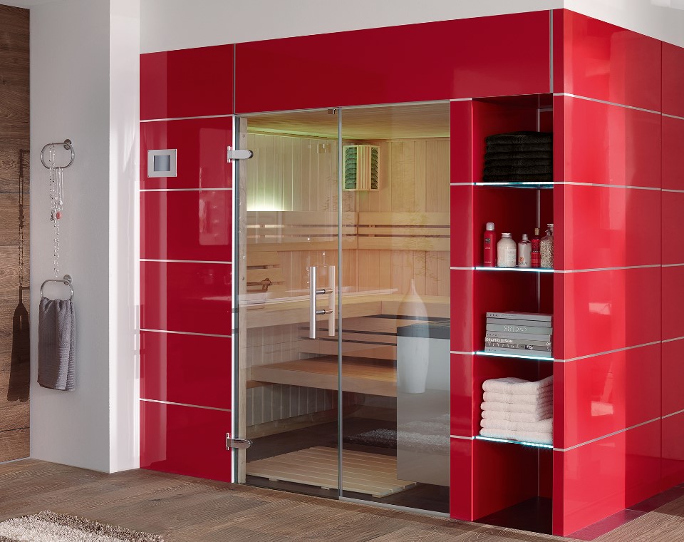 Design Sauna Red Cube nach Maß