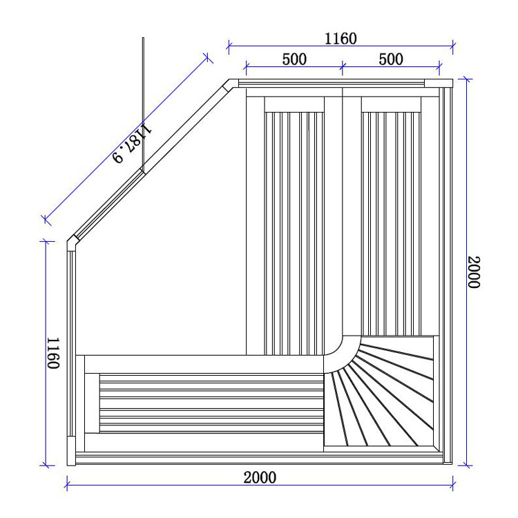 Finnische Sauna AWT E1403B aus Pappelholz inkl. Saunaofen Cilindro / 200 x 200 Finnische Sauna AWT E1403B aus Pappelholz inkl. Saunaofen Cilindro / 200 x 200
