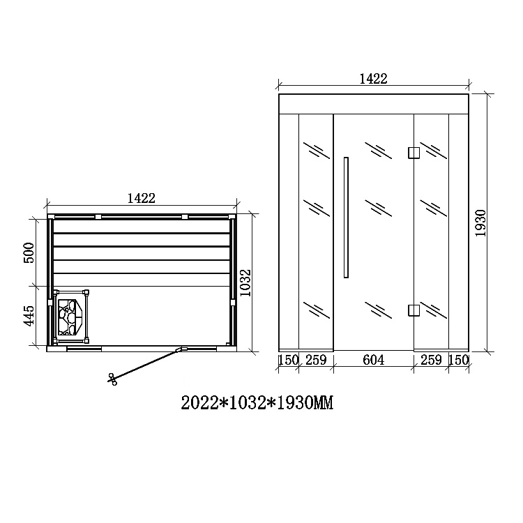 Finnische Sauna AWT E1203C aus Pappelholz inkl. Saunaofen Cilindro / 142 x 103 Finnische Sauna AWT E1203C aus Pappelholz inkl. Saunaofen Cilindro / 142 x 103