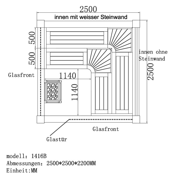 Finnische Sauna AWT E1416B aus Zedernholz inkl. Saunaofen EOS Cubo / 250 x 250 Finnische Sauna AWT E1416B aus Zedernholz inkl. Saunaofen EOS Cubo / 250 x 250