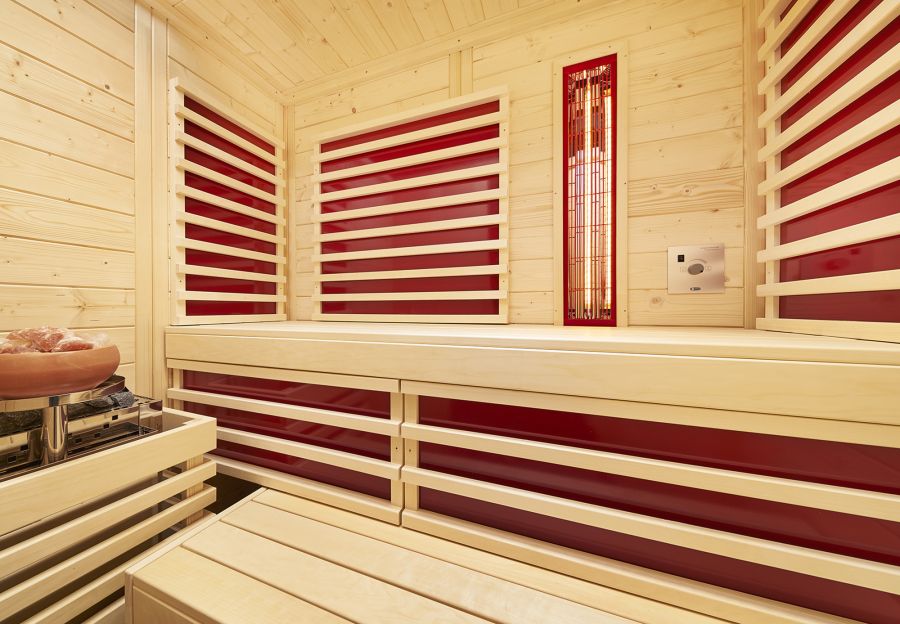 Flchenheizung_fr_Sauna_Vitalis_148_Complete_632abe578b426b345c168d9215db5a18 Komibsauna und Infrarotkabine Vitalis Complete 148, inkl. Verdampferofen und VitalLight ABC Strahler