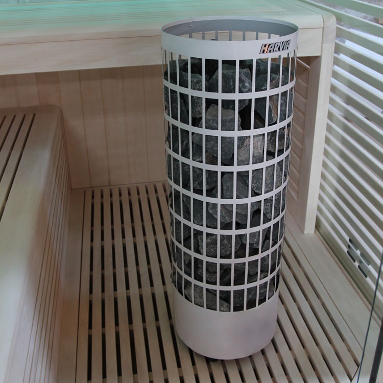 Finnische Sauna AWT E1403B aus Pappelholz inkl. Saunaofen Cilindro / 200 x 200 Finnische Sauna AWT E1403B aus Pappelholz inkl. Saunaofen Cilindro / 200 x 200