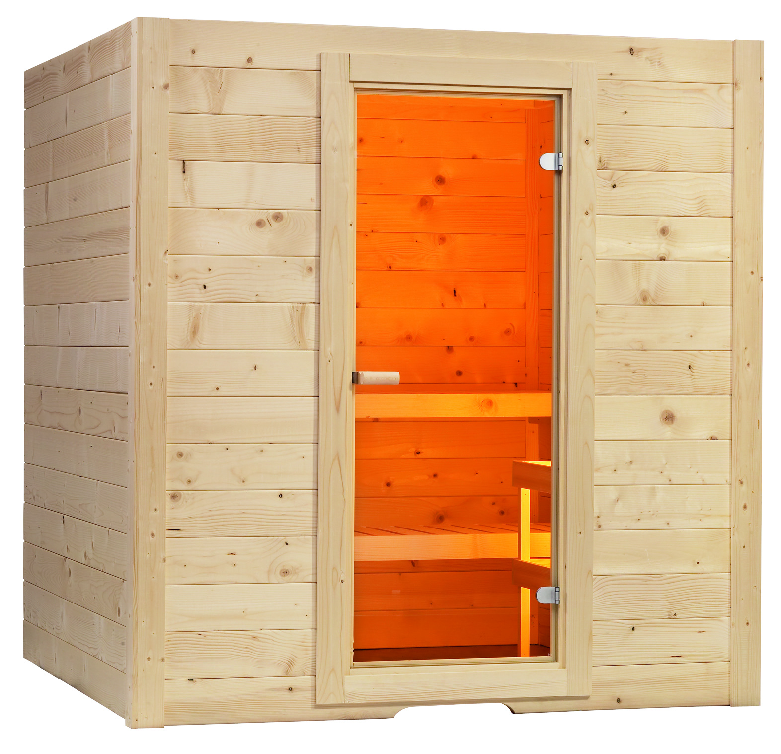 Massivsauna Basic Medium ohne Ofen / 195 x 157 x 204 Massivsauna Basic Medium ohne Ofen / 195 x 157 x 204
