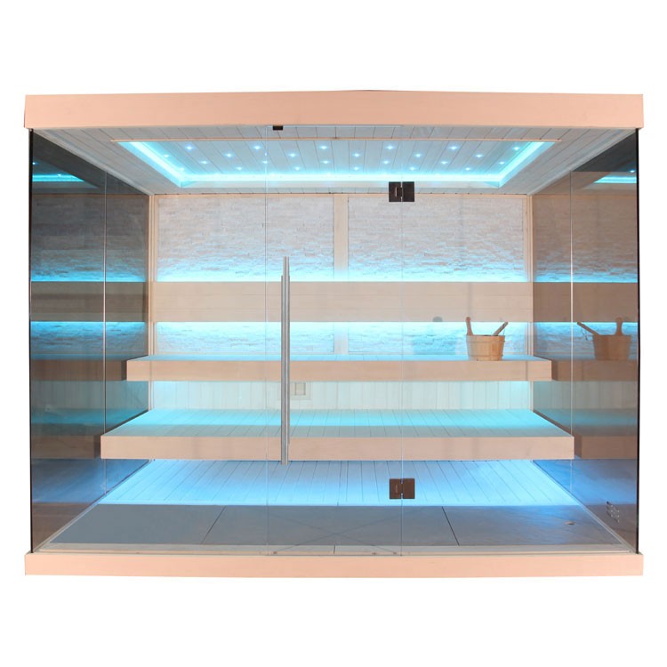 Finnische Sauna AWT E1240A aus Pappelholz inkl. Saunaofen EOS Cubo Finnische Sauna AWT E1240A aus Pappelholz inkl. Saunaofen EOS Cubo