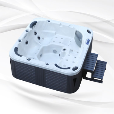 outdoor-whirlpool-02-quadratisch Outdoor Whirlpool Torina silber / grau 215 x 215 cm