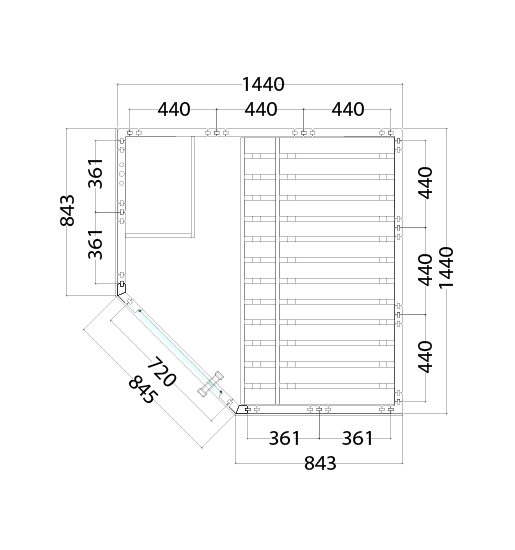 Finnische Sauna Espoo 200 x 200 Premium, mit Glasfront, inklusive Sauna-Ofen und Zubehör Finnische Sauna Espoo 200 x 200 Premium, mit Glasfront, inklusive Sauna-Ofen und Zubehör