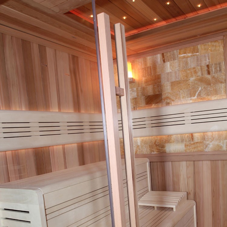 Finnische Sauna AWT E1400D aus Zedernholz inkl. Saunaofen EOS Cubo / 300 x 200 Finnische Sauna AWT E1400D aus Zedernholz inkl. Saunaofen EOS Cubo / 300 x 200