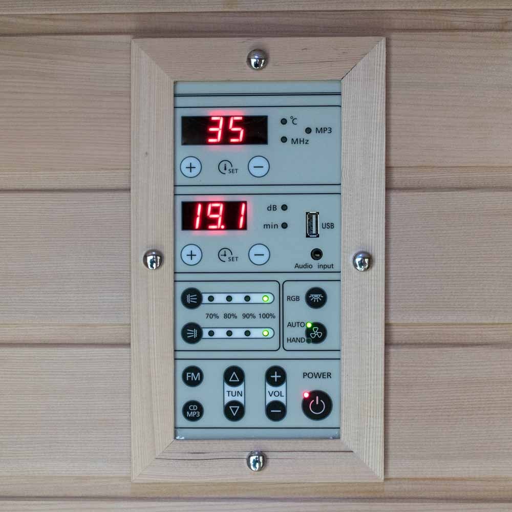 Sonic Classic 1 Sauna 90 x 90 Infrarotkabine mit Vollspektrumstrahlern Sonic Classic 1 Sauna 90 x 90 Infrarotkabine mit Vollspektrumstrahlern