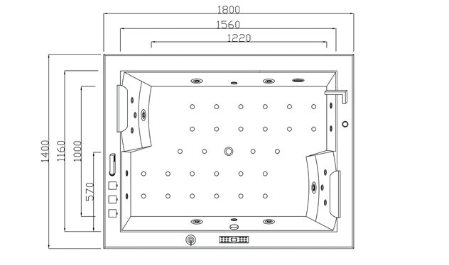 Whirlpool-Badewanne Torino / 180 x 142 Whirlpool-Badewanne Torino / 180 x 142