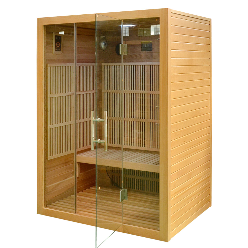 Infrarotkabine Zanier Visio III mit Flächenstrahler, aus Hemlockholz und Zedernholz Infrarotkabine Zanier Visio III mit Flächenstrahler, aus Hemlockholz und Zedernholz