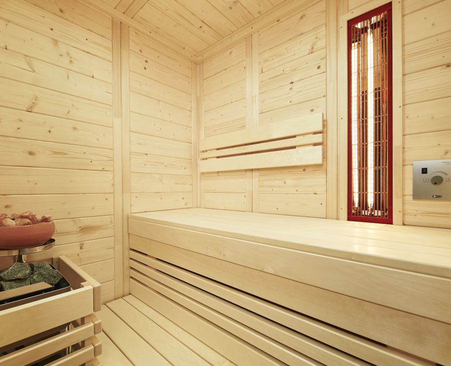 Sauna_Vitalis_148_Complete_Set_Detail_dddbadc085d8e34f9915c3a5cfff2d86 Komibsauna und Infrarotkabine Vitalis Complete 148, inkl. Verdampferofen und VitalLight ABC Strahler