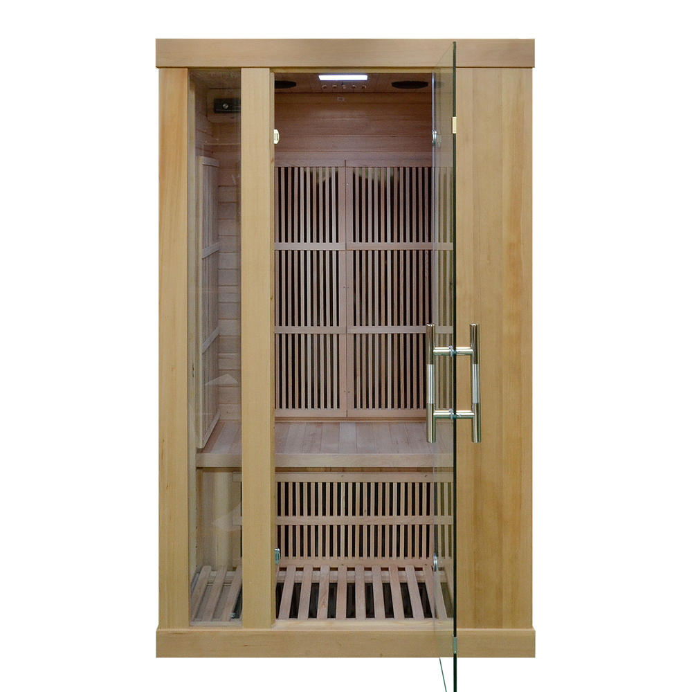 Infrarotkabine Gigatherm II Dual mit Vollspektrumstrahler, Flächenstrahler, aus Hemlockholz Infrarotkabine Gigatherm II Dual mit Vollspektrumstrahler, Flächenstrahler, aus Hemlockholz