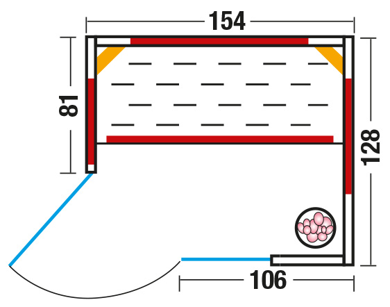 Triosol_Unica_1_Tuer_li Infrarotkabine Triosol Unica 1 mit ABC Strahlern und Solevernebler