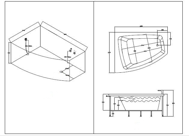 Whirlpool_Verona_Alpha180x140_9 Whirlpool Badewanne Verona Alpha, Eck 180 x 140