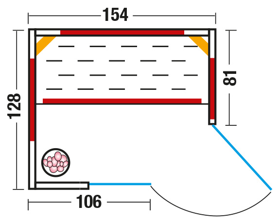 Triosol_Unica_1_Tuer_re Infrarotkabine Triosol Unica 1 mit ABC Strahlern und Solevernebler