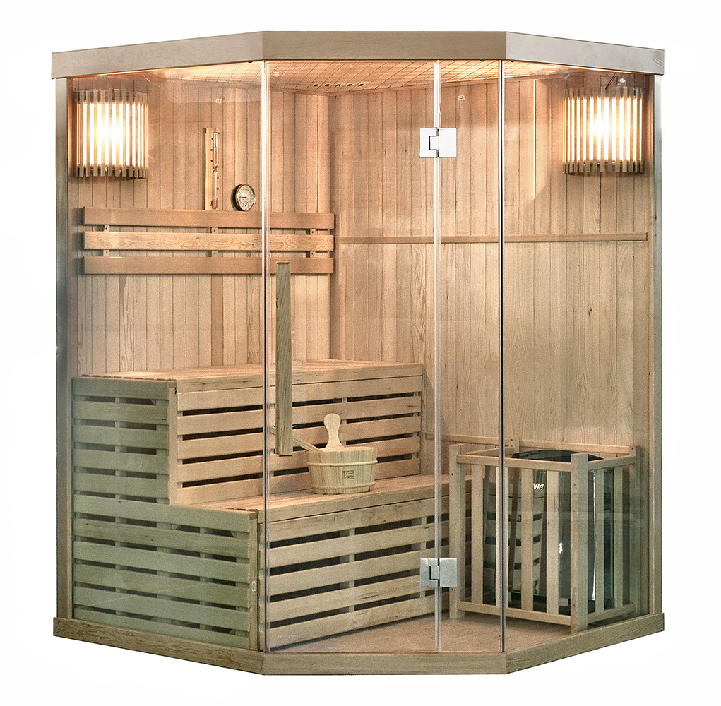 Sauna Skyline XL aus Hemlockholz / 150 x 150 x 210 cm