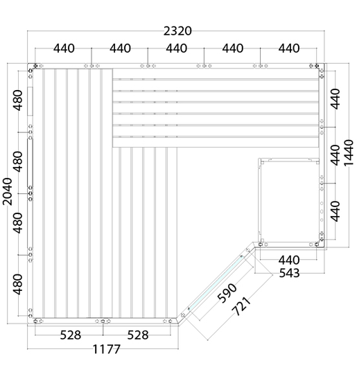 polaris-large-234x206x204-cm_grundriss Innensauna Polaris Large 234 x 206 x 204 cm