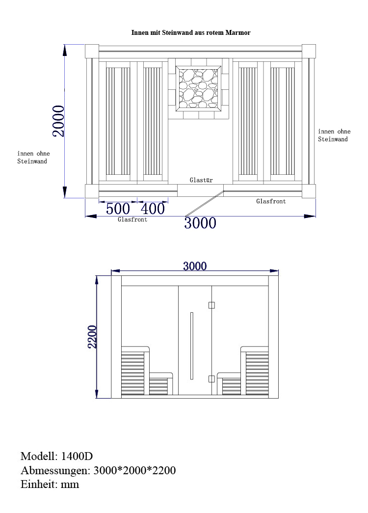 Finnische Sauna AWT E1400D aus Zedernholz inkl. Saunaofen EOS Cubo / 300 x 200 Finnische Sauna AWT E1400D aus Zedernholz inkl. Saunaofen EOS Cubo / 300 x 200