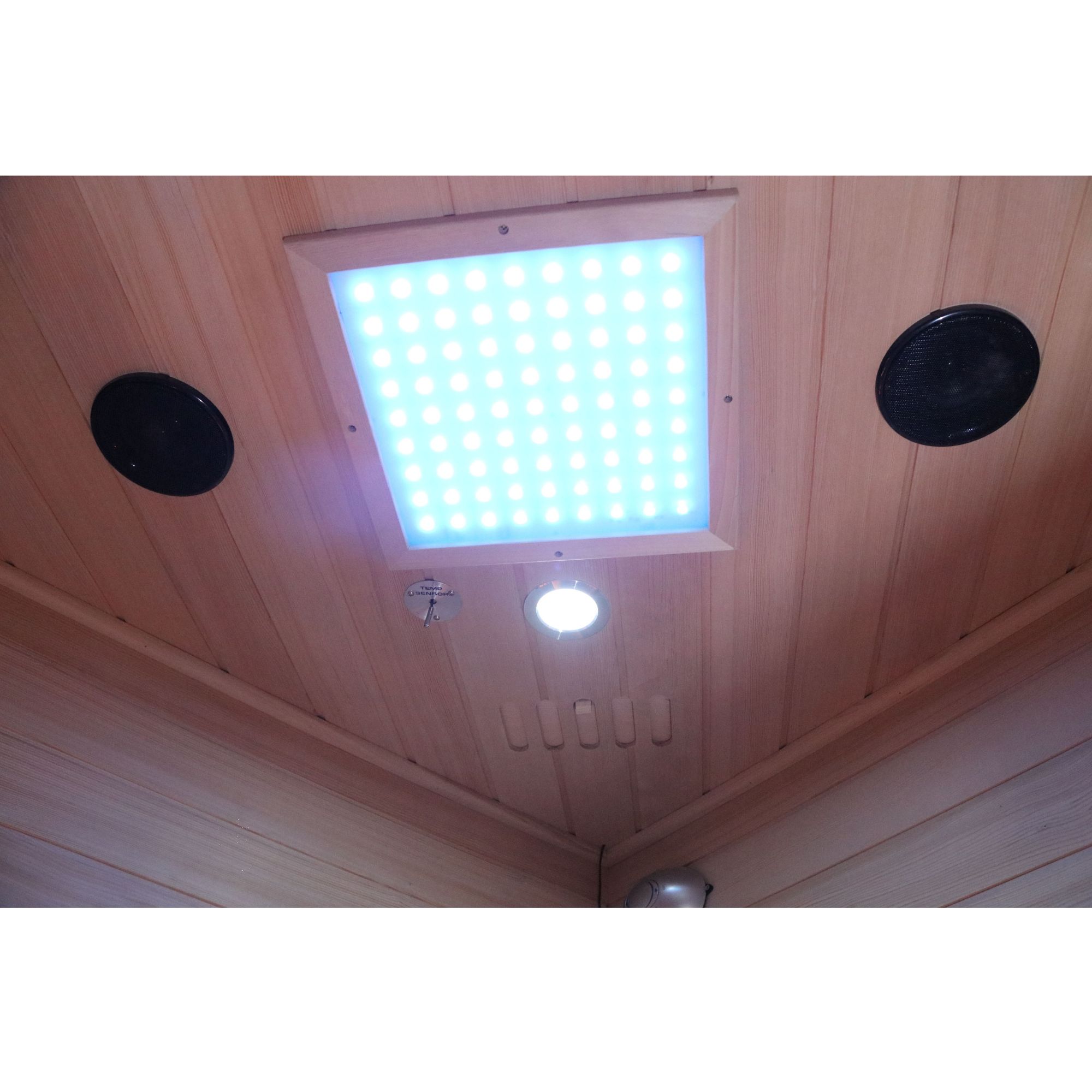 19 Infrarotkabine Lakefield 140, mit Dual-Strahlersystem, aus Hemlockholz mit zehn Strahlern