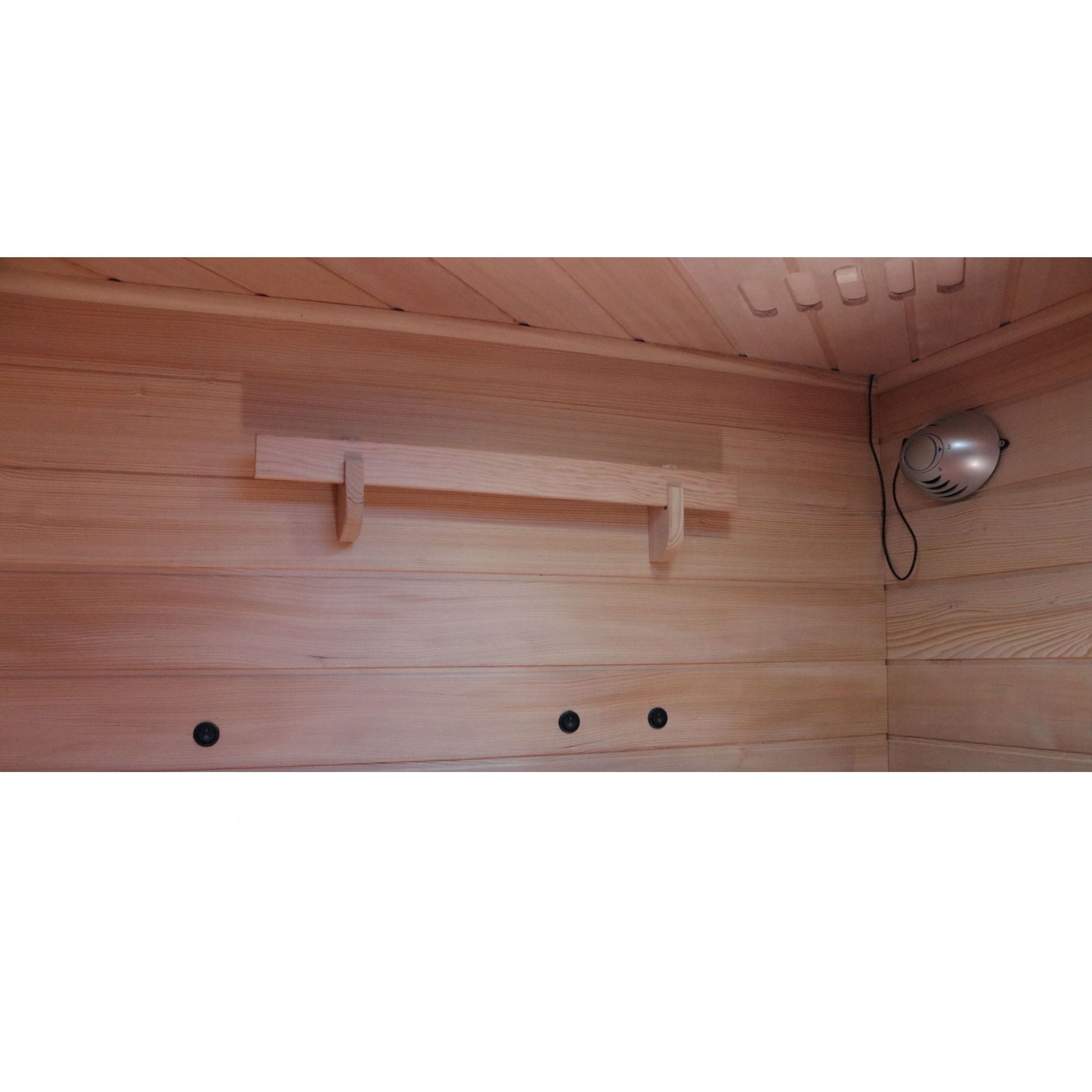 22 Infrarotkabine Lakefield 140, mit Dual-Strahlersystem, aus Hemlockholz mit zehn Strahlern